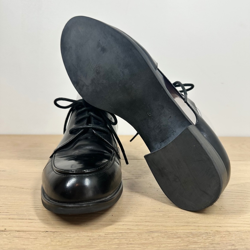 Jeffrey Campbell Great Moments Rossdale Oxfords Women 8 Black Leather Cutout - Picture 8 of 12